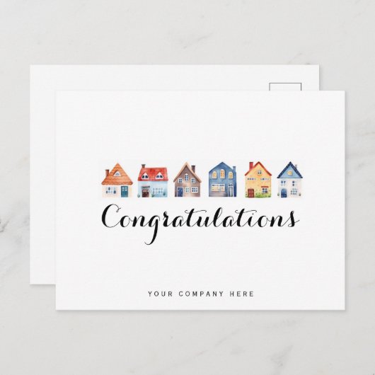 Gefeliciteerd nieuwe huiseigenaar via Real Estate Briefkaart (Voorkant / Achterkant)