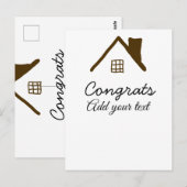 Gefeliciteerd nieuwe huiseigenaar woning inwijding briefkaart (Voorkant / Achterkant)