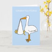 Gefeliciteerd Nieuwe Kat Kitten Cartoon Kaart (Gele Bloem)