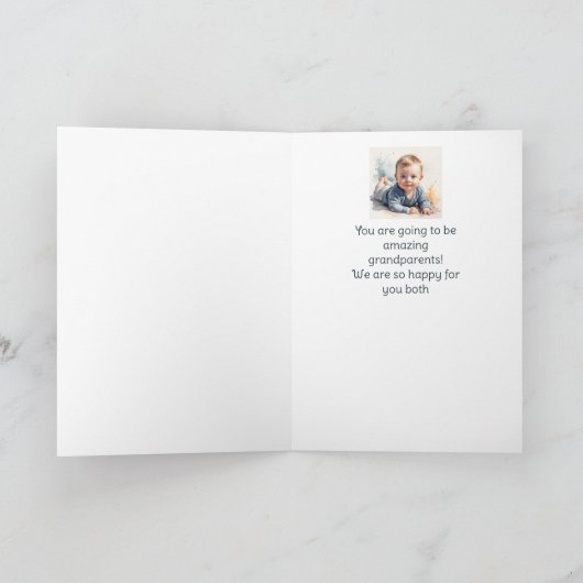 Gefeliciteerd nieuwe kleinkind voor grootouders kaart (Binnen)