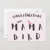 Gefeliciteerd Nieuwe Mama Bird - Fun Quote Briefka Briefkaart (Voorkant / Achterkant)