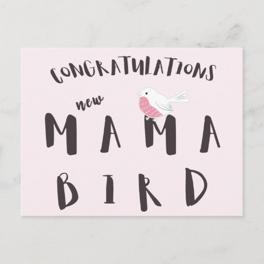 Gefeliciteerd Nieuwe Mama Bird - Fun Quote Briefka Briefkaart (Voorkant)