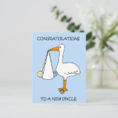 Gefeliciteerd, nieuwe oom voor baby briefkaart (Staand voorkant)