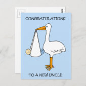 Gefeliciteerd, nieuwe oom voor baby briefkaart (Voorkant / Achterkant)