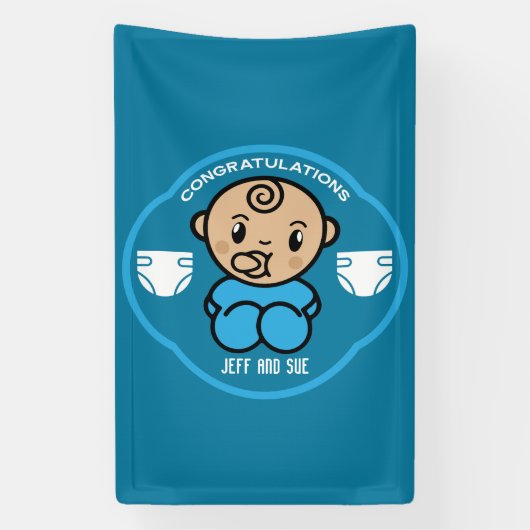Gefeliciteerd nieuwe ouders baby spandoek (Verticaal)