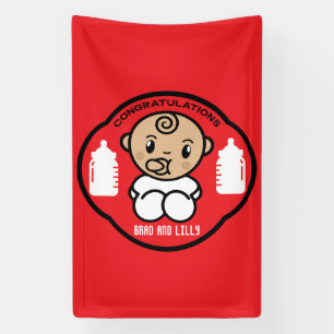 Gefeliciteerd nieuwe ouders baby spandoek