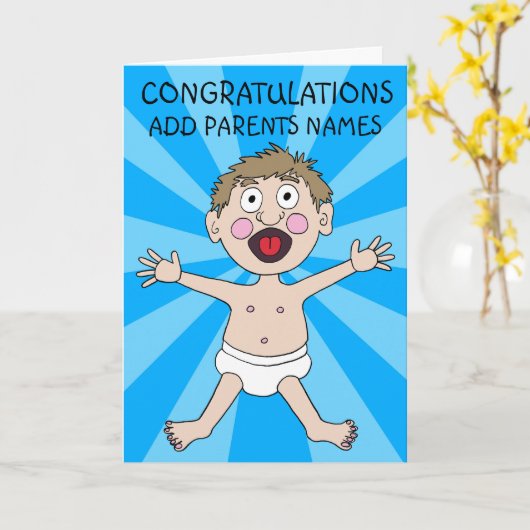 Gefeliciteerd nieuwe ouders Kaart (Gele Bloem)