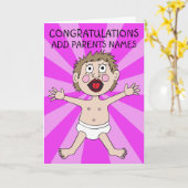 Gefeliciteerd nieuwe ouders kaart (Gele Bloem)