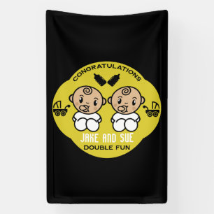 Gefeliciteerd nieuwe ouders van een tweeling spandoek