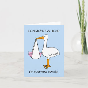Gefeliciteerd Nieuwe Pet Pig Kaart