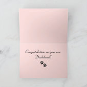 Gefeliciteerd nieuwe teckel kaart (Binnen)