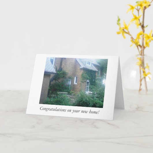 Gefeliciteerd/nieuwe thuiskaart kaart (Gele Bloem)