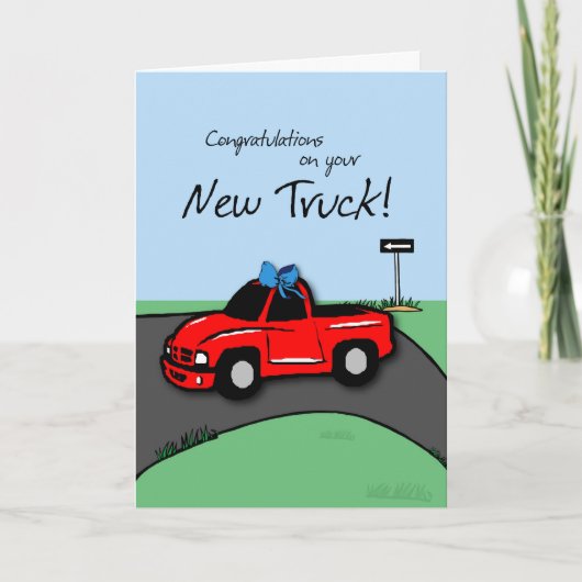 Gefeliciteerd Nieuwe Truck Whimsical Kaart (Voorkant)