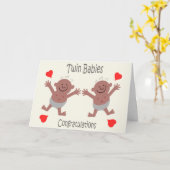 Gefeliciteerd Nieuwe tweelingbaby-kaart Kaart (Gele Bloem)