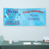 Gefeliciteerd Nurse Afstuderen Blue Modern Funny Spandoek (Beurs)
