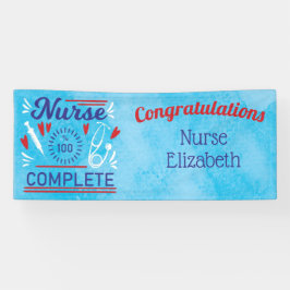 Gefeliciteerd Nurse Afstuderen Blue Modern Funny Spandoek