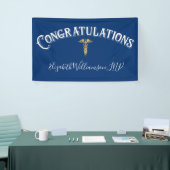 Gefeliciteerd Nurse Practitioner Medical Blue Spandoek (Beurs)