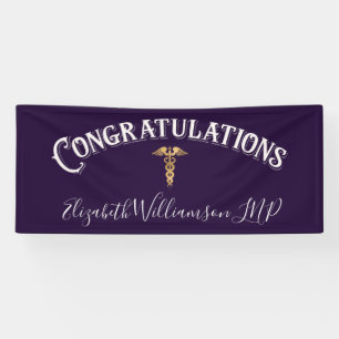 Gefeliciteerd Nurse Practitioner Medical Paarse Spandoek