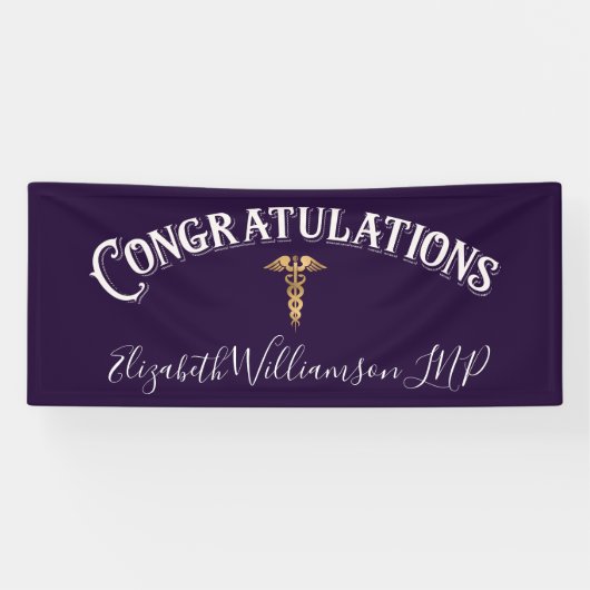 Gefeliciteerd Nurse Practitioner Medical Paarse Spandoek (Horizontaal)