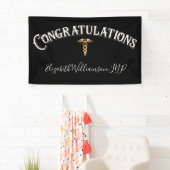 Gefeliciteerd Nurse Practitioner Medisch Elegant Spandoek (Insitu)