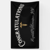 Gefeliciteerd Nurse Practitioner Medisch Elegant Spandoek (Verticaal)