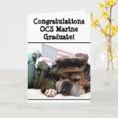 Gefeliciteerd OCS Marine boxer dog wenskaart Kaart (Gele Bloem)