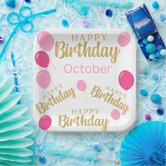 Gefeliciteerd oktober Birthdays Paper Bord (Feest)