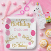 Gefeliciteerd oktober Birthdays Paper Bord (Feest)