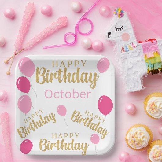 Gefeliciteerd oktober Birthdays Paper Bord (Feest)