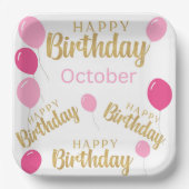 Gefeliciteerd oktober Birthdays Paper Bord (Voorkant)