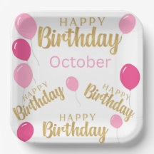 Gefeliciteerd oktober Birthdays Paper Bord