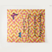 Gefeliciteerd oma Schelpen Vlinder Patroon Wandkleed (Voorkant (horizontaal))