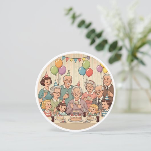 Gefeliciteerd Oma Vintage Ontwerp Save The Date (Staand voorkant)