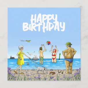 Gefeliciteerd op het strand kaart