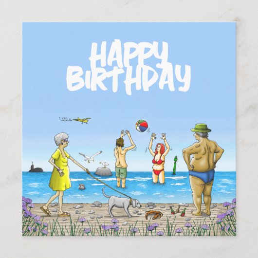 Gefeliciteerd op het strand kaart (Voorkant)