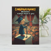 Gefeliciteerd op je Afstuderen - glimlachende jong Feestdagenkaart (Staand voorkant)