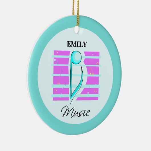 Gefeliciteerd, opmerking: muzikale prestaties keramisch ornament (Rechts)