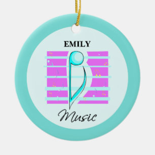 Gefeliciteerd, opmerking: muzikale prestaties keramisch ornament