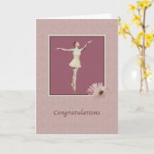 Gefeliciteerd, optreden, ballerina op Pointe Kaart (Gele Bloem)