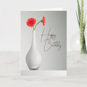 Gefeliciteerd | Oranje Gerbera in Vaas Kaart (Voorkant)