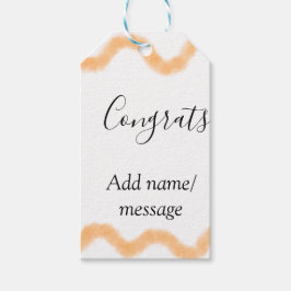 Gefeliciteerd oranje spiraal Spaanse rand boho ret Cadeaulabel