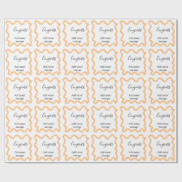 Gefeliciteerd oranje spiraal Spaanse rand boho ret Cadeaupapier