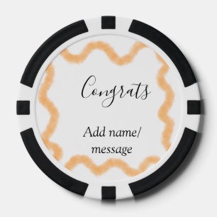Gefeliciteerd oranje spiraal Spaanse rand boho ret Poker Chips