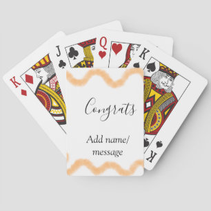 Gefeliciteerd oranje spiraal Spaanse rand boho ret Pokerkaarten