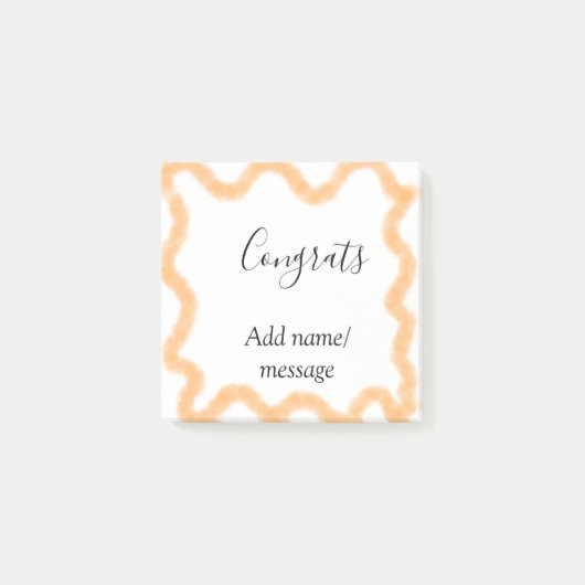 Gefeliciteerd oranje spiraal Spaanse rand boho ret Post-it® Notes (Voorkant)