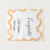 Gefeliciteerd oranje spiraal Spaanse rand boho ret Wandkleed (Voorkant (horizontaal))