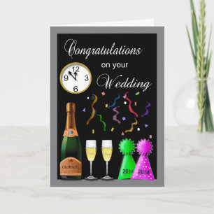 Gefeliciteerd Oud en Nieuw Huwelijk Feestdagen Kaart