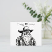 Gefeliciteerd Oude Cowboy in Leren Jas Briefkaart (Staand voorkant)