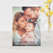 Gefeliciteerd Ouders Pasgeboren Baby Foto Aangepas Kaart (Gele Bloem)