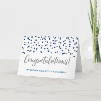 Gefeliciteerd ouders van Bride Silver Blue Kaart
